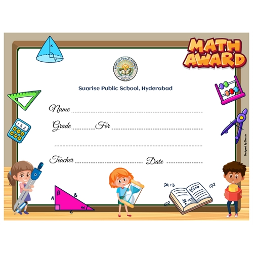 School Maths Award Certificate 8.5 × 11 (US Letter) | Use on Laser Printer